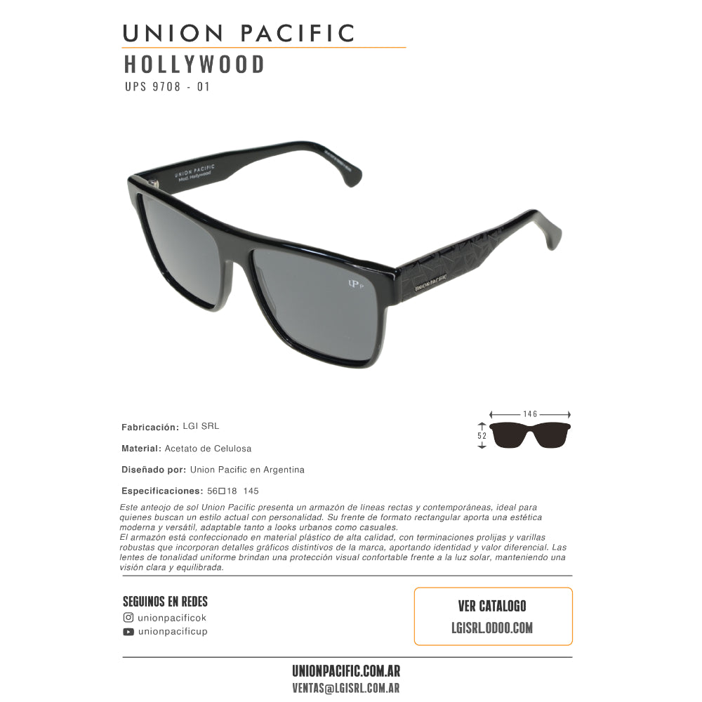 Union Pacific Lentes de Sol Hollywood Polarizado