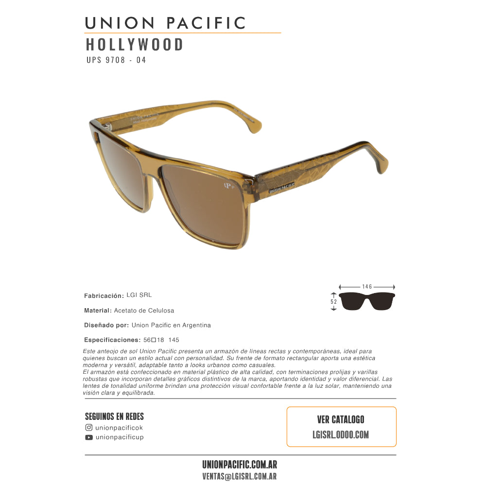 Union Pacific Lentes de Sol Hollywood Polarizado